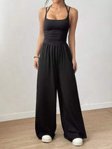 Spaghetti Strap Wide Leg Jumpsuit - Trendsi - Flyclothing LLC