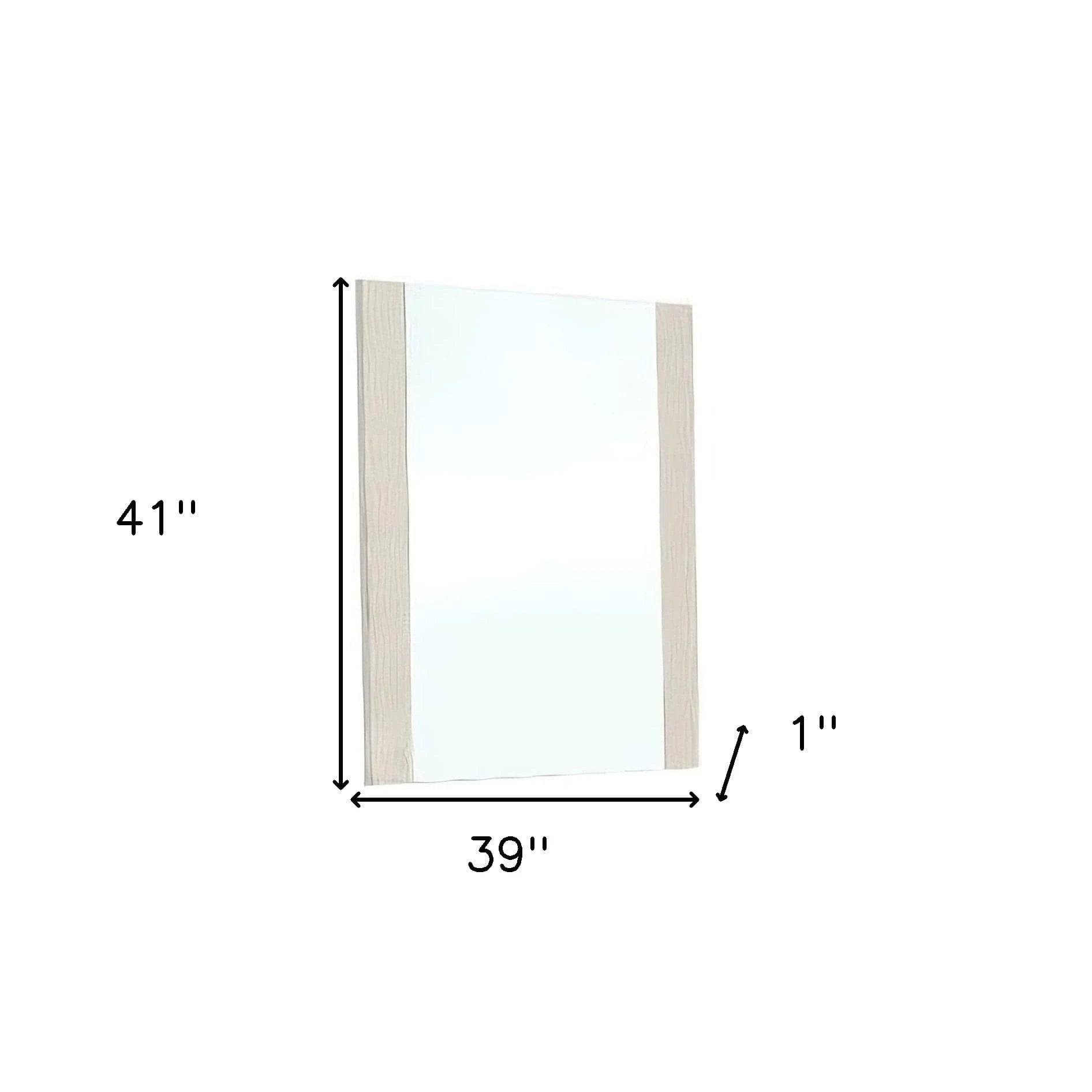 41" Beige Framed Dresser Mirror - Homeroots - Flyclothing LLC