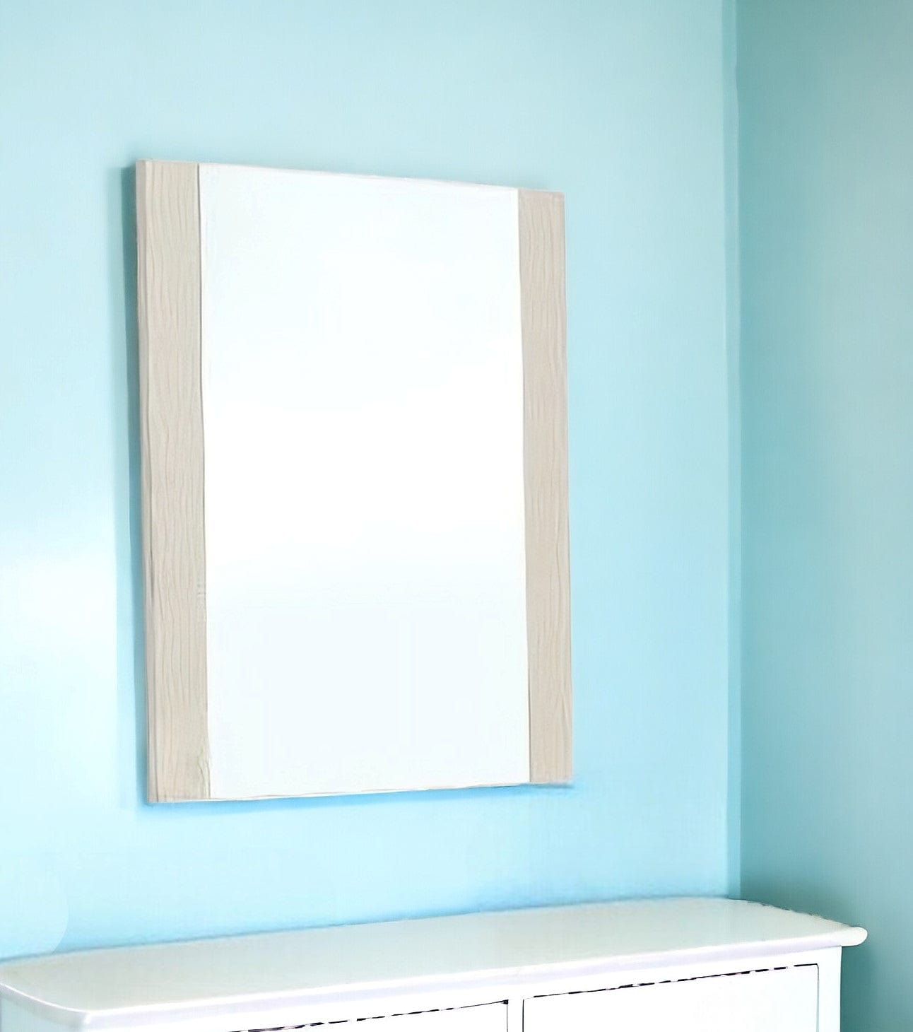 41" Beige Framed Dresser Mirror - Homeroots - Flyclothing LLC