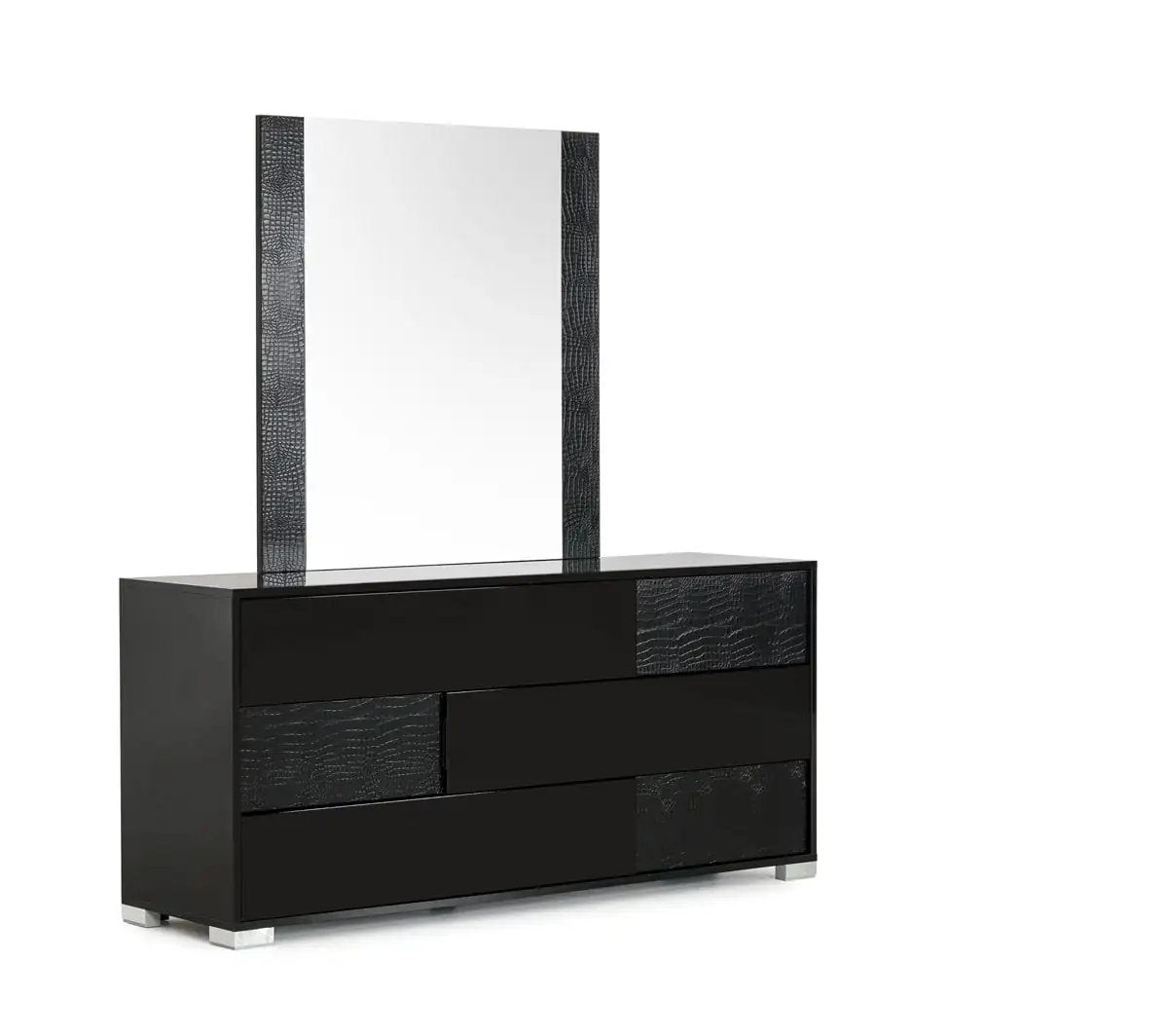41" Black Mdf And Glass Mirror - Homeroots - Flyclothing LLC
