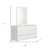 41" White Mdf And Glass Mirror - Homeroots