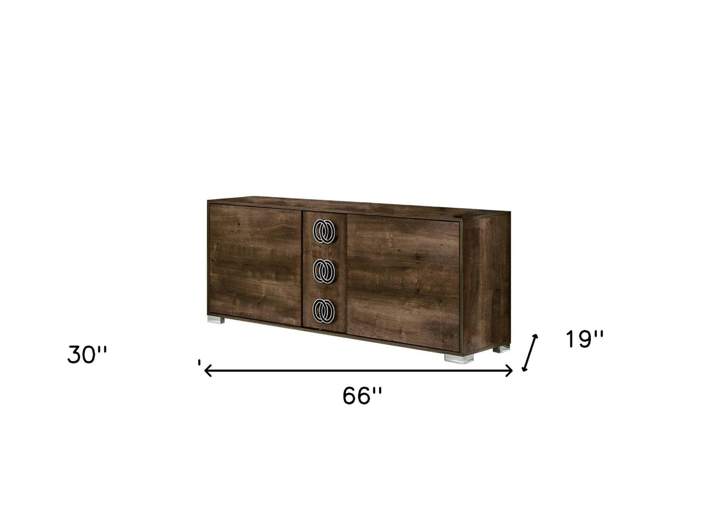 66" Brown Three Drawer Double Dresser - Homeroots - Flyclothing LLC