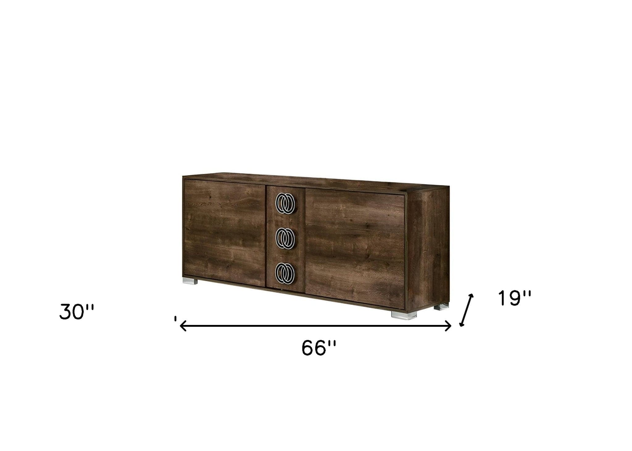 66" Brown Three Drawer Double Dresser - Homeroots - Flyclothing LLC
