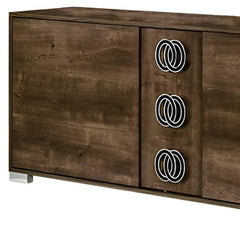 66" Brown Three Drawer Double Dresser - Homeroots