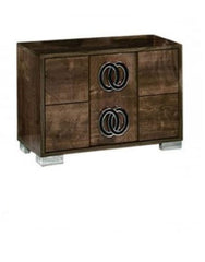 20" Mdf  Veneer  And Chrome Nightstand - Homeroots