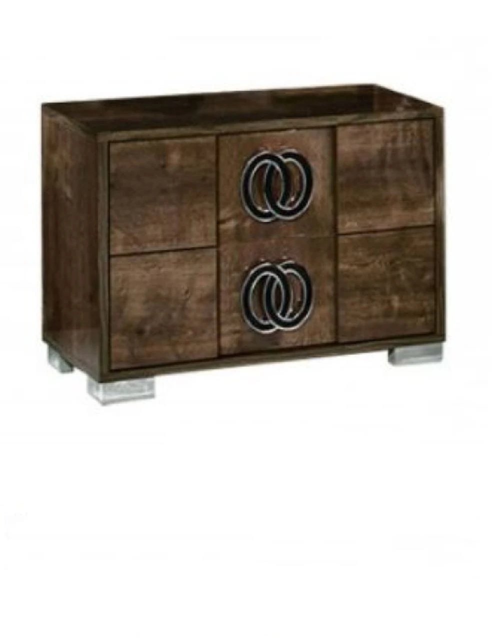 20" Mdf Veneer And Chrome Nightstand - Homeroots - Flyclothing LLC