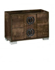 20" Mdf  Veneer  And Chrome Nightstand - Homeroots