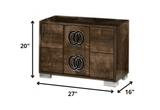 20" Mdf Veneer And Chrome Nightstand - Homeroots - Flyclothing LLC