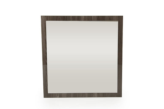 41" Grey Mdf  Glass  And Veneer Mirror - Homeroots