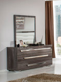 41" Grey Mdf  Glass  And Veneer Mirror - Homeroots