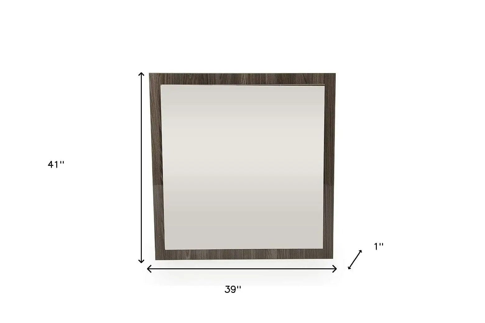 41" Grey Mdf Veneer And Glass Mirror - Homeroots - Flyclothing LLC