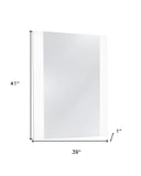 39" White Mdf  Steel  And Glass Mirror - Homeroots