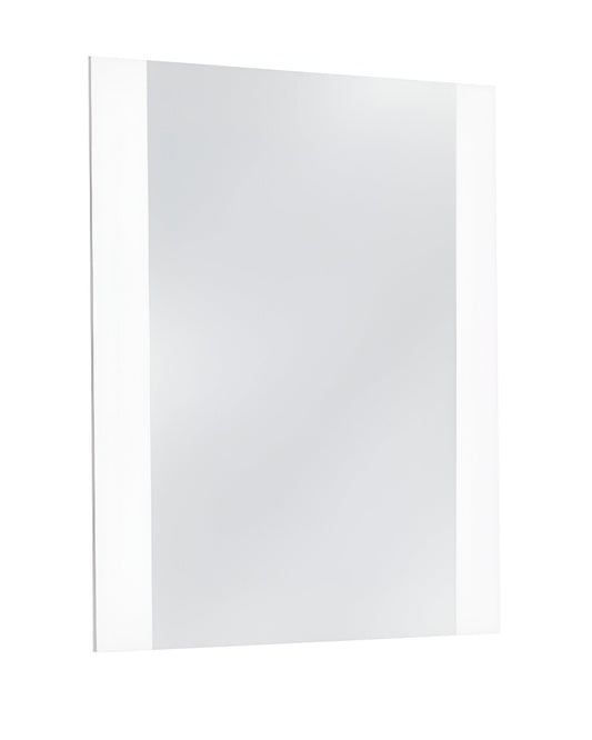 39" White Mdf  Steel  And Glass Mirror - Homeroots