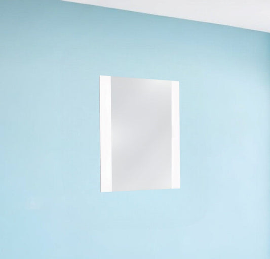 39" White Mdf  Steel  And Glass Mirror - Homeroots
