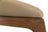 31" Taupe And Brown Faux Leather Curved Back Dining Arm Chair - Homeroots