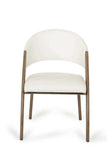 Set of Two Cream And Brown Upholstered Faux Leather Dining Side Chairs - Homeroots - Flyclothing LLC