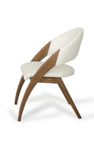 Set of Two Cream And Brown Upholstered Faux Leather Dining Side Chairs - Homeroots - Flyclothing LLC