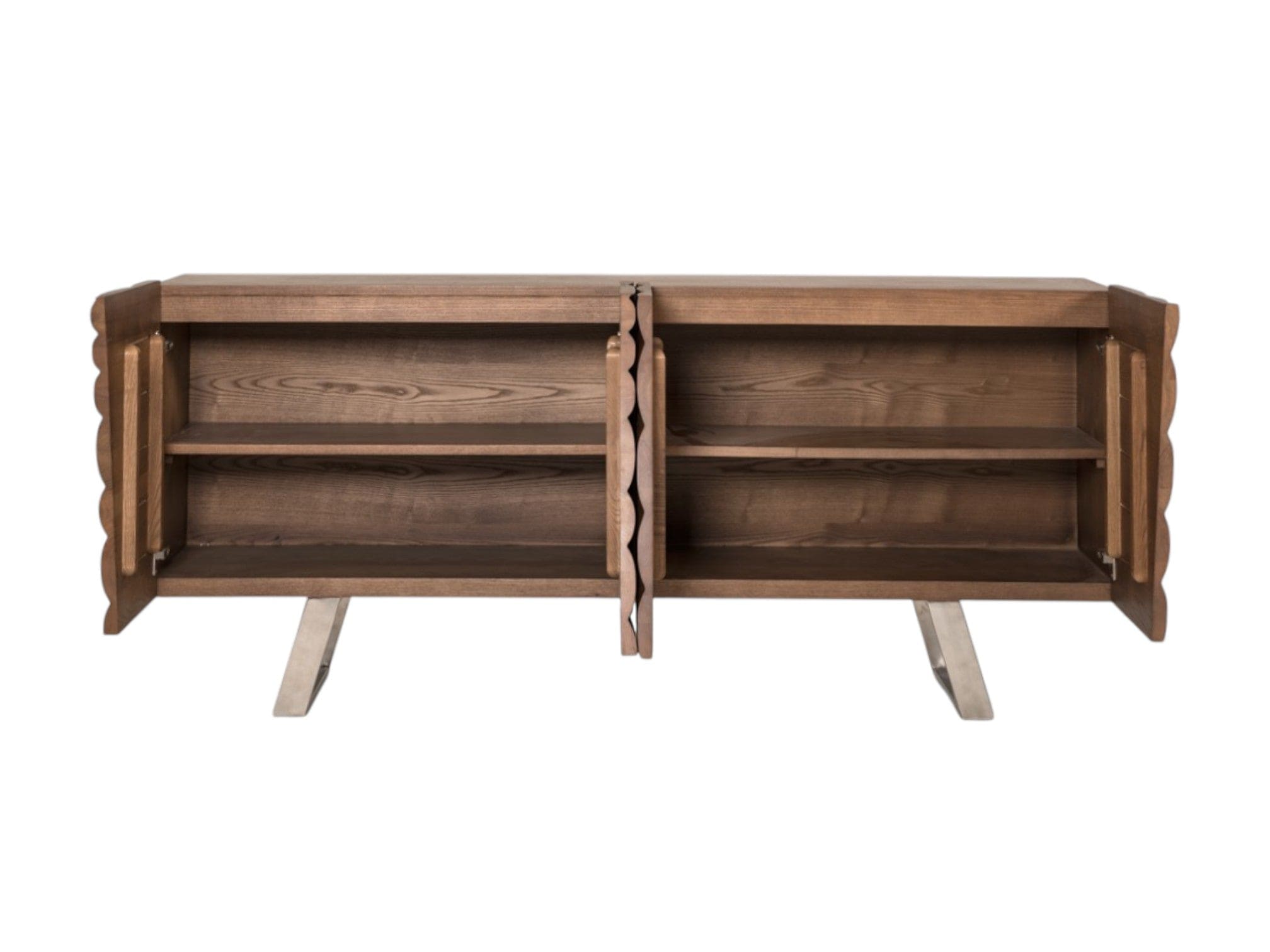 71" Natural Brown Solid Wood Sideboard - Homeroots