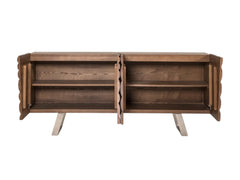 71" Natural Brown Solid Wood Sideboard - Homeroots