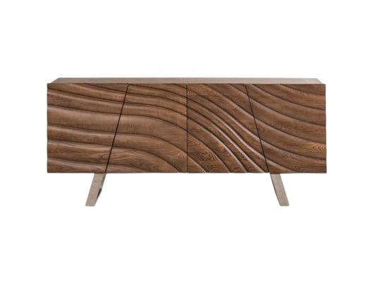 71" Natural Brown Solid Wood Sideboard - Homeroots