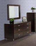 39" Wenge Mdf And Glass Mirror - Homeroots