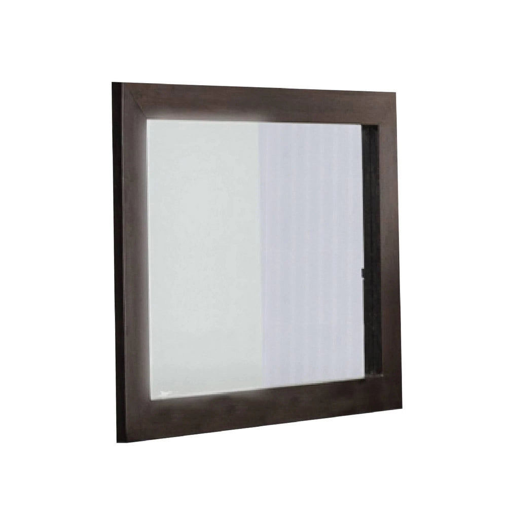 39" Wenge Mdf And Glass Mirror - Homeroots