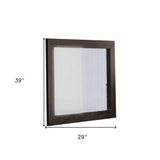 39" Wenge Mdf And Glass Mirror - Homeroots