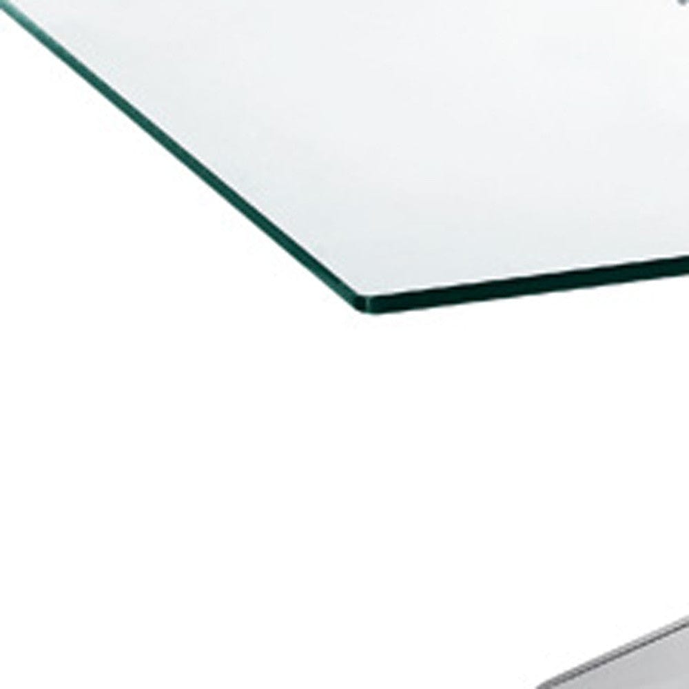 47" Clear And Silver Glass And Steel Coffee Table - Homeroots - Flyclothing LLC