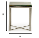 22" Silver And Brown Glass Square End Table - Homeroots - Flyclothing LLC