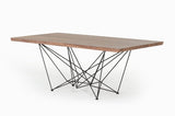 30" Walnut Veneer And Metal Dining Table - Homeroots