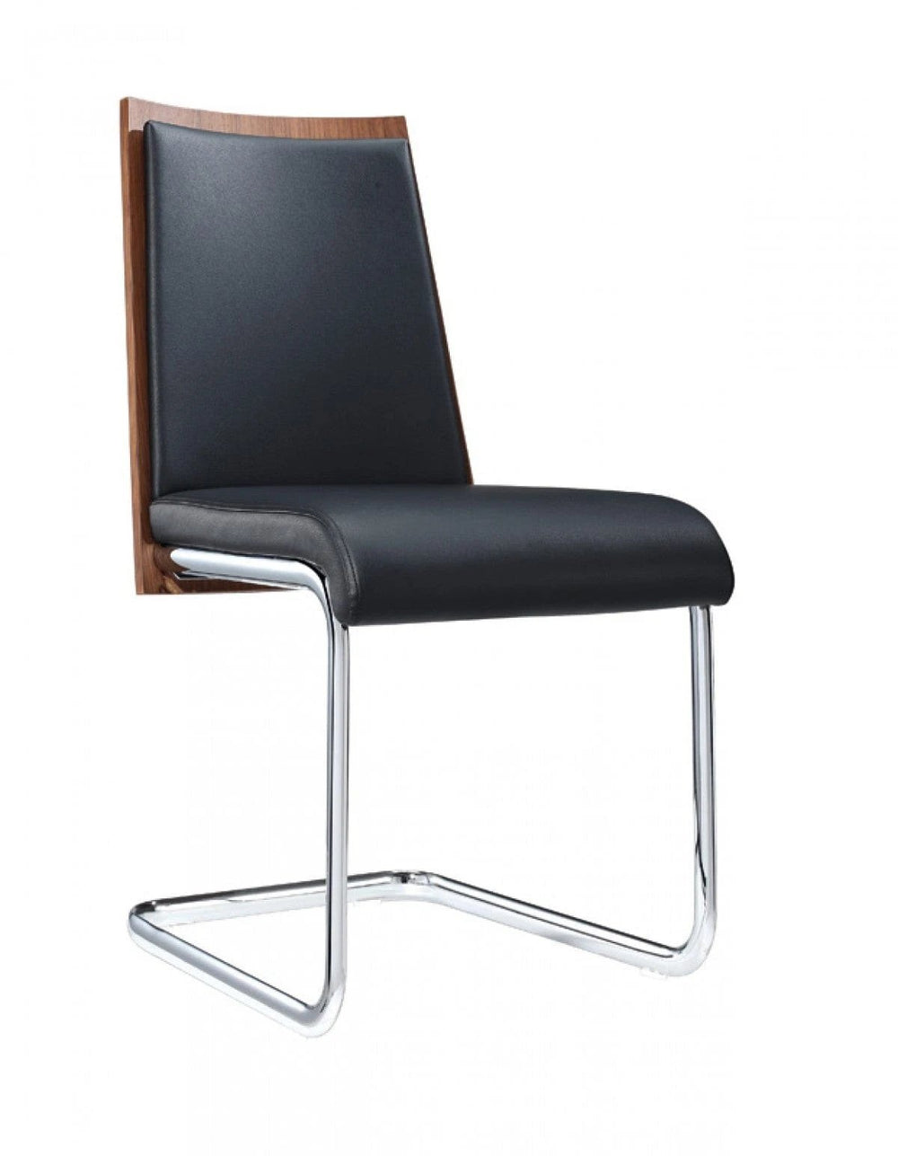 Set of Two Black And Silver Upholstered Faux Leather Dining Parsons Chairs - Homeroots