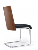 Set of Two Black And Silver Upholstered Faux Leather Dining Parsons Chairs - Homeroots
