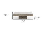 43" Gray Concrete Modern Square Coffee Table - Homeroots - Flyclothing LLC