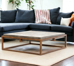 15" Concrete And Metal Coffee Table - Homeroots