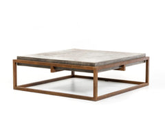 15" Concrete And Metal Coffee Table - Homeroots