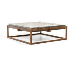 15" Concrete And Metal Coffee Table - Homeroots