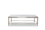 55" Clear And Silver Glass And Steel Coffee Table - Homeroots - Flyclothing LLC