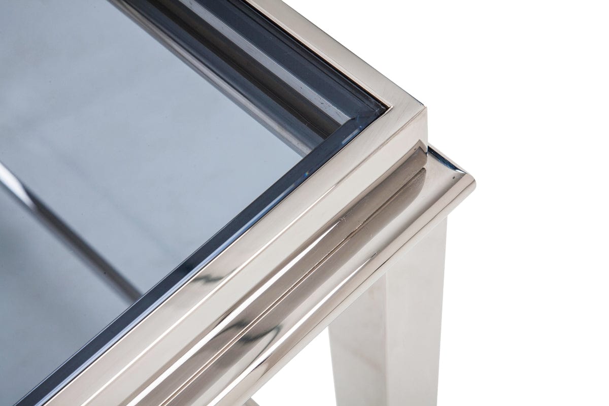 55" Silver Glass Frame Console Table - Homeroots - Flyclothing LLC
