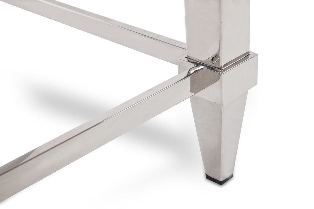 55" Silver Glass Frame Console Table - Homeroots - Flyclothing LLC