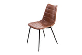 Set of Two Brown And Black Upholstered Faux Leather Dining Parsons Chairs - Homeroots