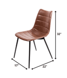 Set of Two Brown And Black Upholstered Faux Leather Dining Parsons Chairs - Homeroots - Flyclothing LLC