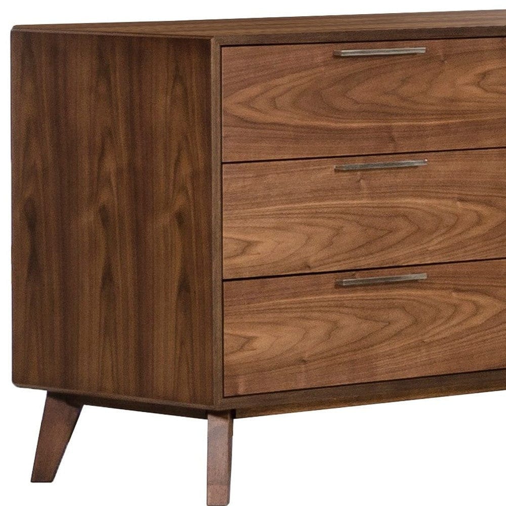 51" Brown Solid and Manufactured Wood Six Drawer Double Dresser - Homeroots - Flyclothing LLC