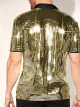 Men's Sequin Button Up Shirt - Trendsi - Flyclothing LLC