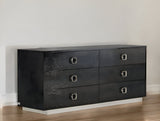 63" Black Six Drawer Double Dresser - Homeroots - Flyclothing LLC