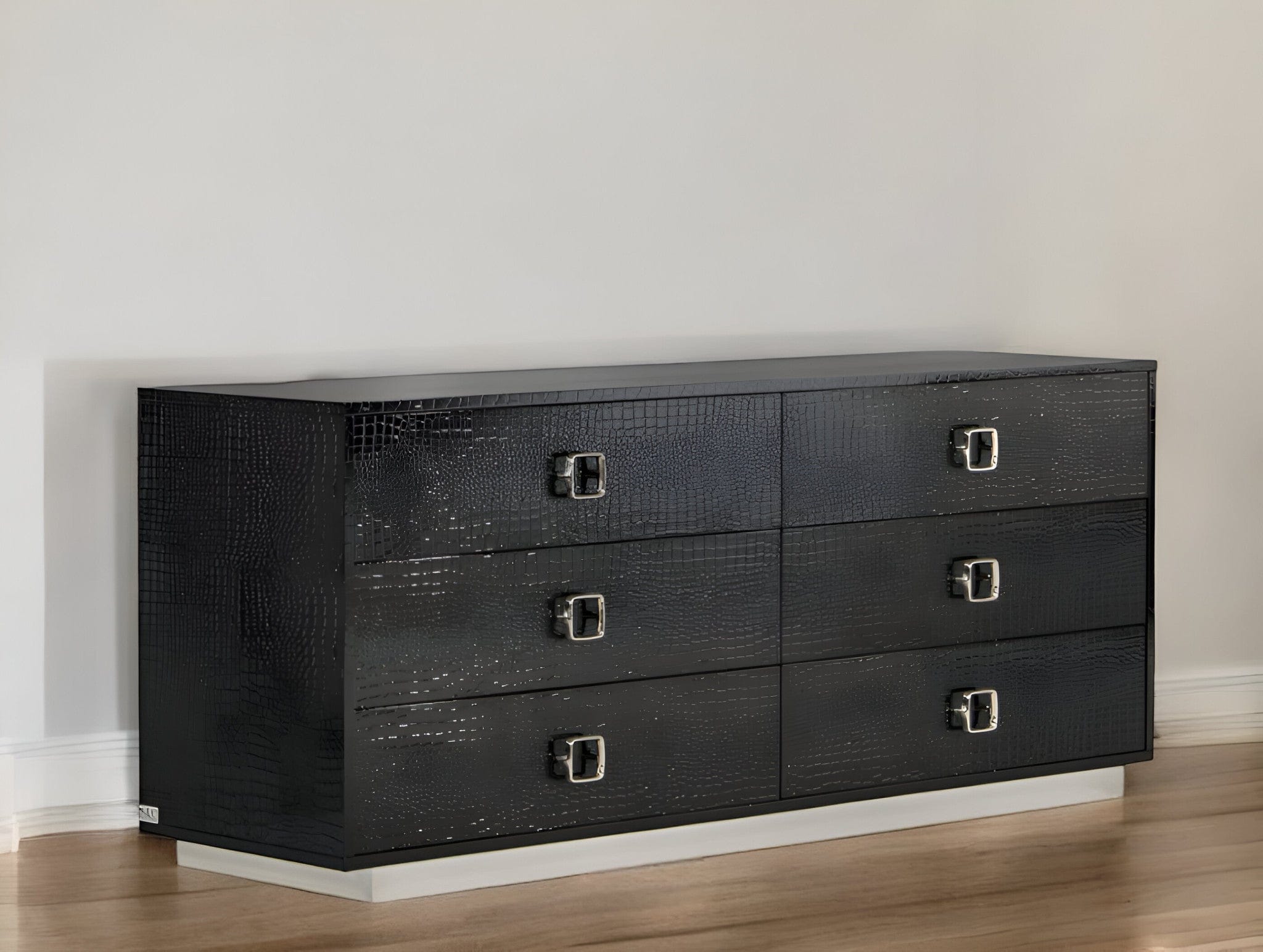 63" Black Six Drawer Double Dresser - Homeroots - Flyclothing LLC