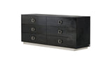 63" Black Six Drawer Double Dresser - Homeroots - Flyclothing LLC