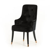Black Upholstered Velvet Wing Back Dining Arm Chair - Homeroots