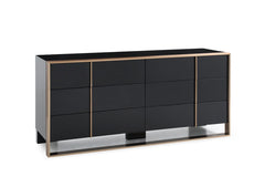29" Black And Brushed Bronze Dresser - Homeroots