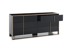 29" Black And Brushed Bronze Dresser - Homeroots