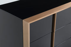 29" Black And Brushed Bronze Dresser - Homeroots
